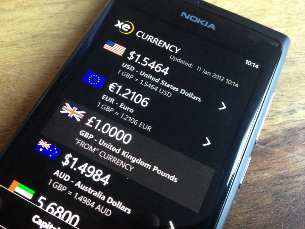 Nokia Lumia 800 - XE Currency